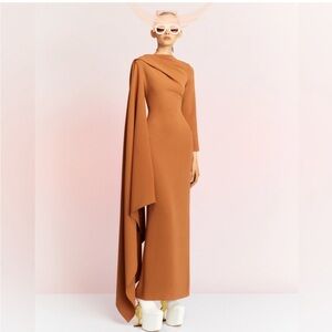 Elegant Tan Evening Gown